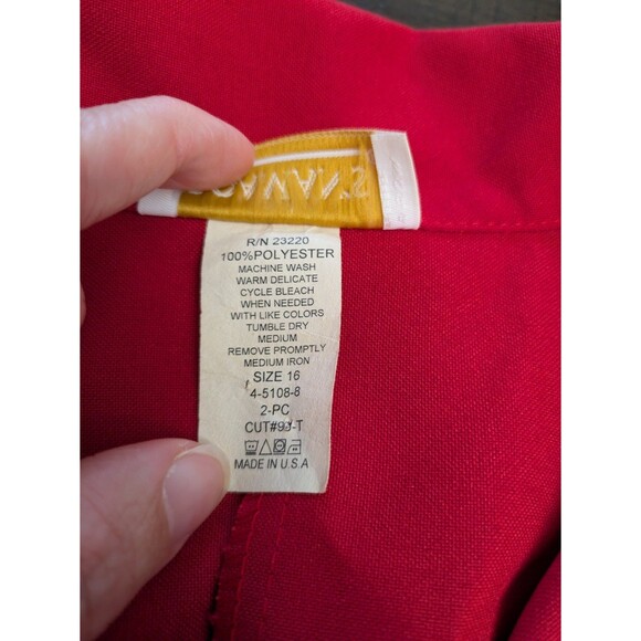Roamans Womens Blazer Size 16 Red Double Breasted Career Vtg 90s Classic - Picture 7 of 9